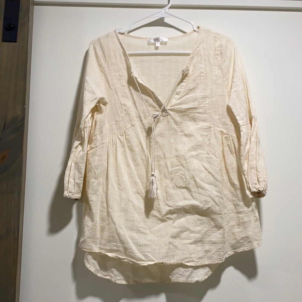 Entro 3/4 sleeve shirt, cream, S